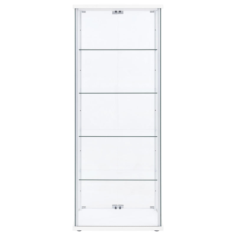Delphinium 4-Shelf Clear Glass Curio Display Cabinet White