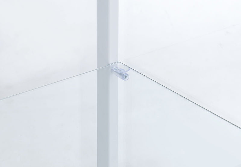Delphinium 4-Shelf Clear Glass Curio Display Cabinet White