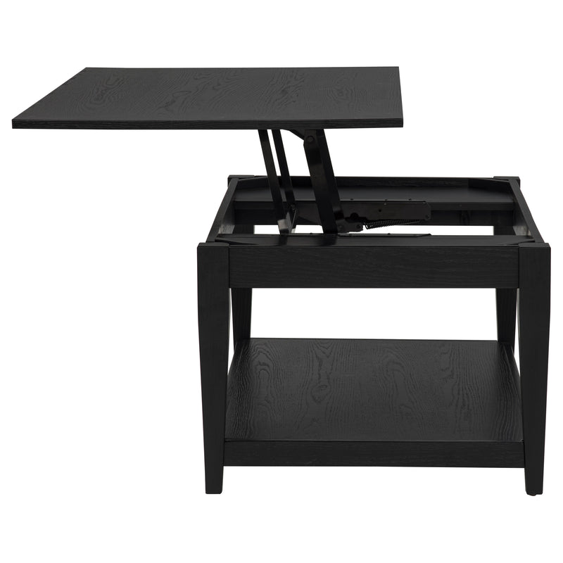 Lindenton 3-piece Wood Lift-Top Coffee and End Table Set Black