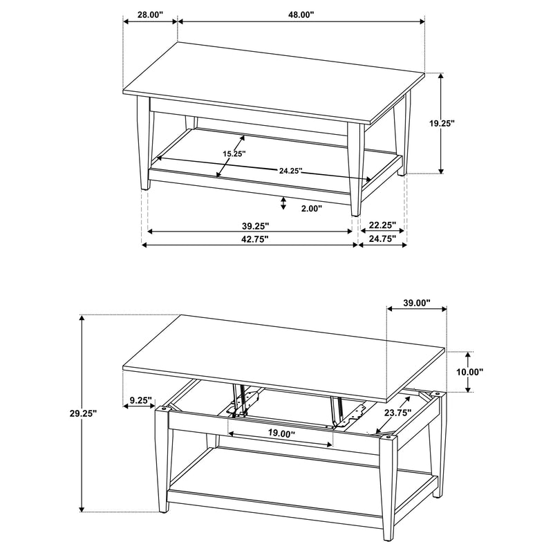 Lindenton 3-piece Wood Lift-Top Coffee and End Table Set Blonde
