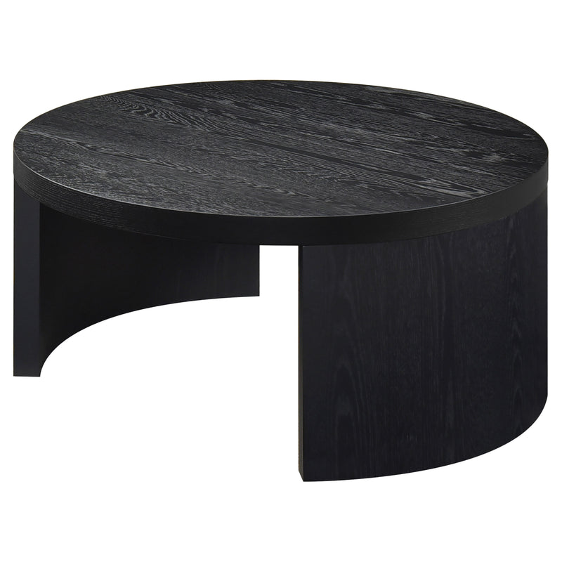 Sweeney 39-inch Round Wood Occasional Cocktail Coffee Table Black