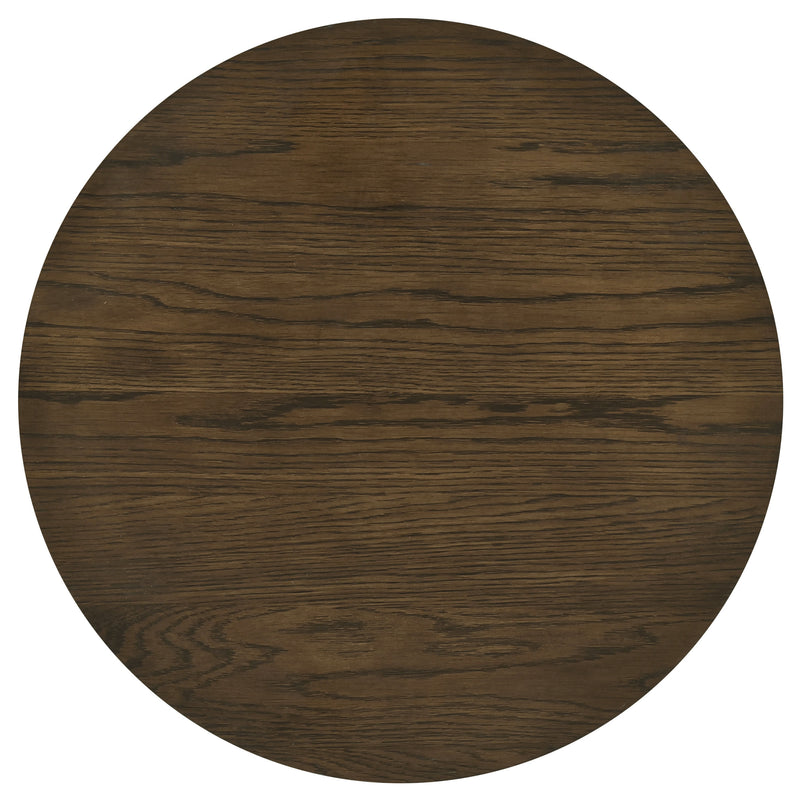 Sweeney 24-inch Round Wood Occasional Side End Table Dark Walnut