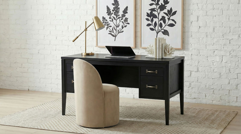 Graham 54-inch 4-drawer Double Pedestal Lift Top Computer Desk Black