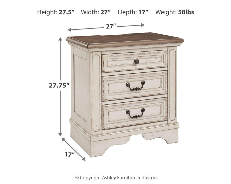 Realyn Three Drawer Night Stand