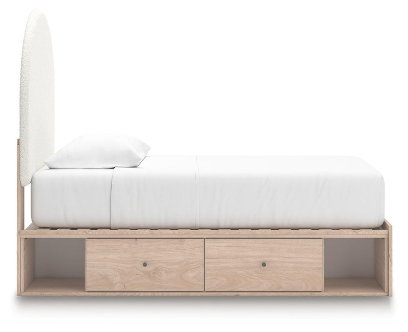 Arloster Twin Upholstered Panel Bed with Storage