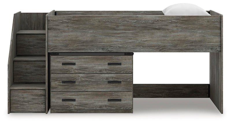 Frandern Twin Loft Bed with Drawer Storage