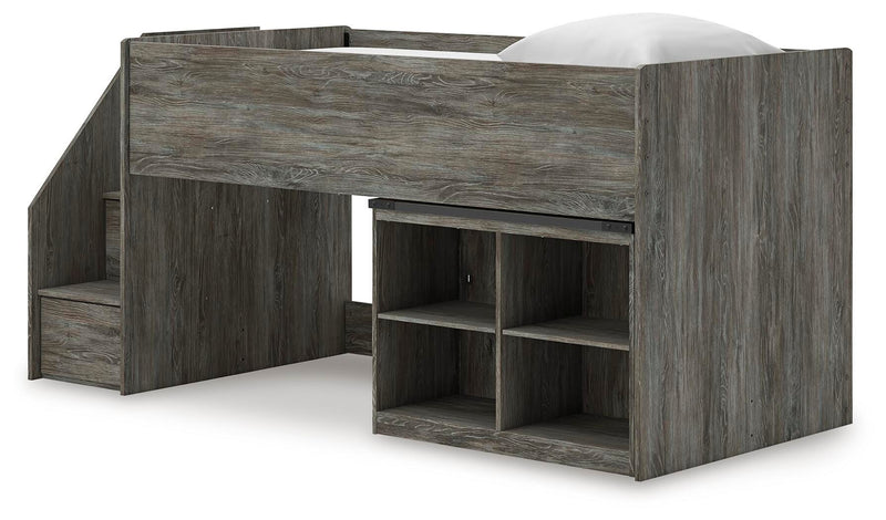 Frandern Twin Loft  Bed with Bookcase Storage