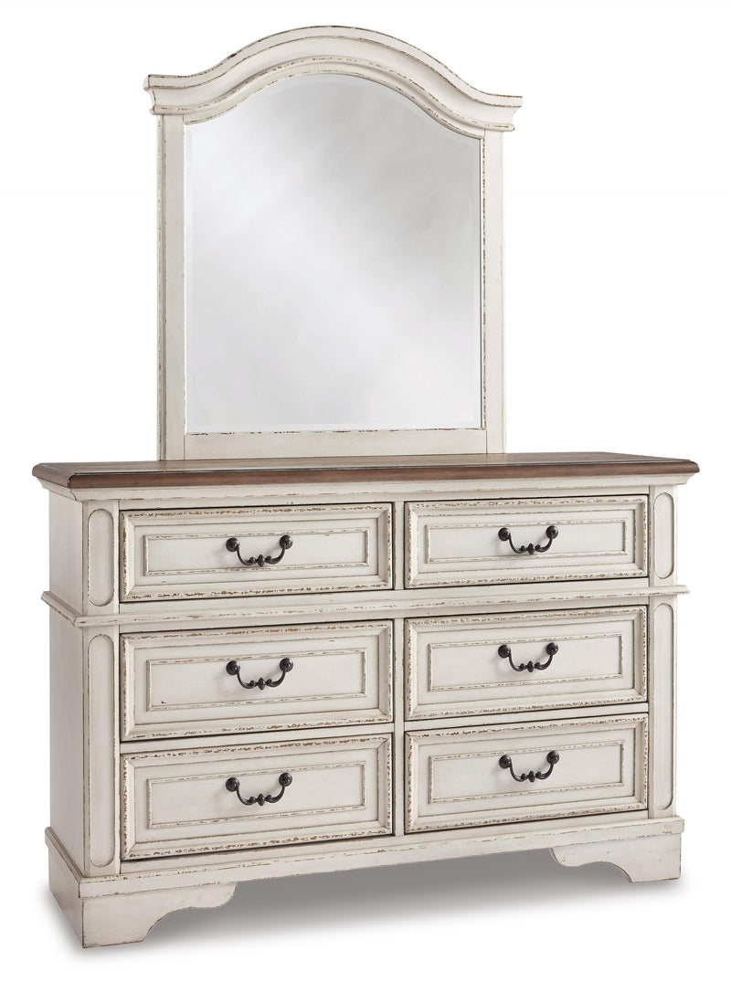 Realyn Full Panel Bed with Mirrored Dresser