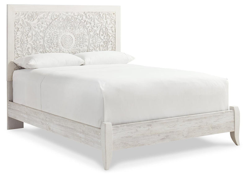 Paxberry Queen Panel Bed with Mirrored Dresser