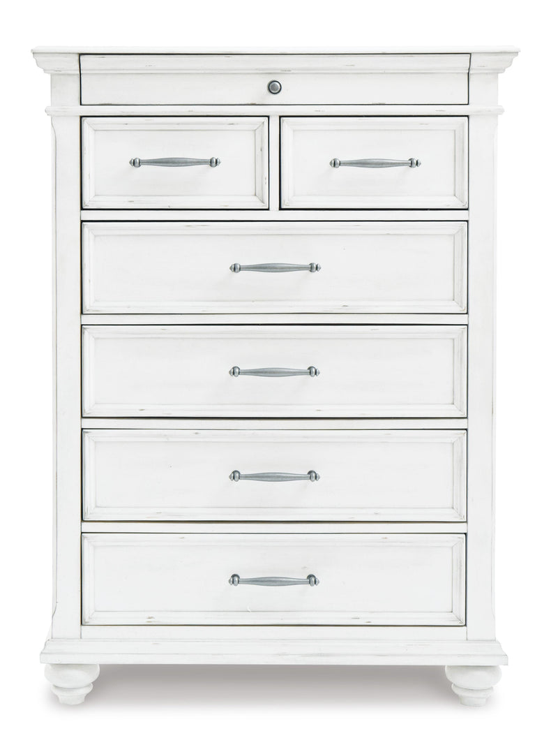 Kanwyn Queen Panel Bed with Storage with Mirrored Dresser, Chest and Nightstand