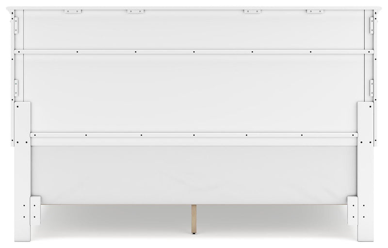 Fortman King Panel Bed with Mirrored Dresser and Nightstand