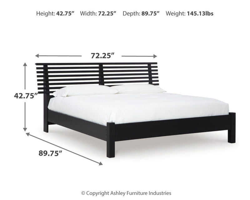 Danziar Queen Slat Panel Bed, Dresser and Mirror