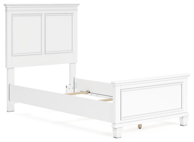 Fortman Twin Panel Bed with Mirrored Dresser, Chest and Nightstand