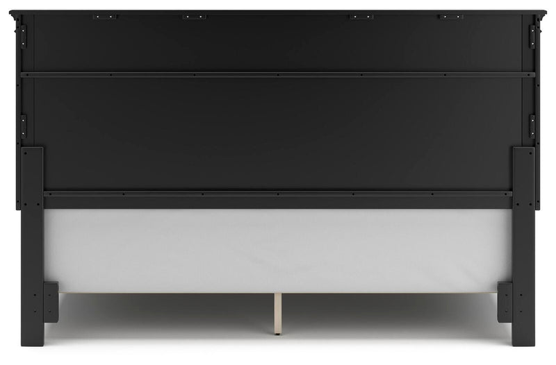 Lanolee King Panel Bed with Mirrored Dresser and Nightstand