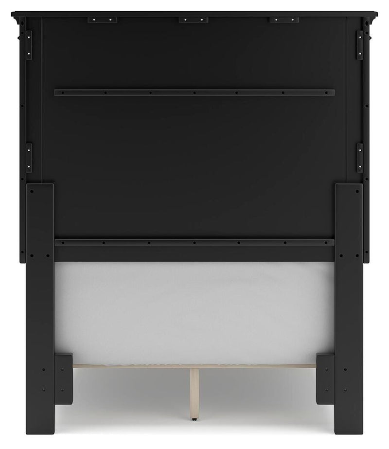 Lanolee Twin Panel Bed with Mirrored Dresser