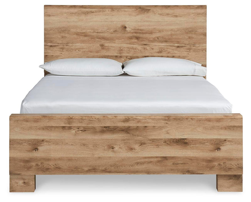 Hyanna King Panel Bed, Dresser, Mirror, Chest and Nightstand