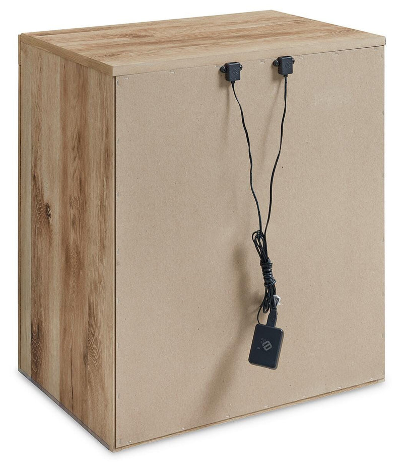 Hyanna King Panel Storage Bed with 1 Under Bed Storage Drawer, Dresser, Mirror and Nightstand