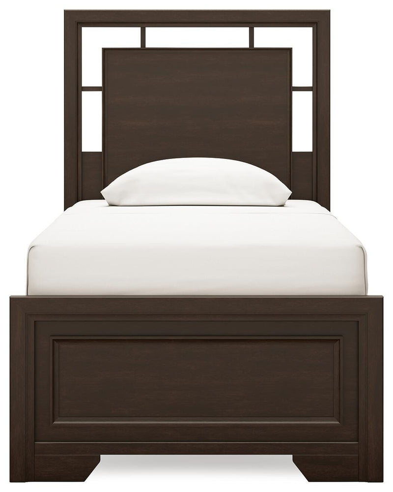 Covetown Twin Panel Bed, Dresser, Mirror, Chest and Nightstand