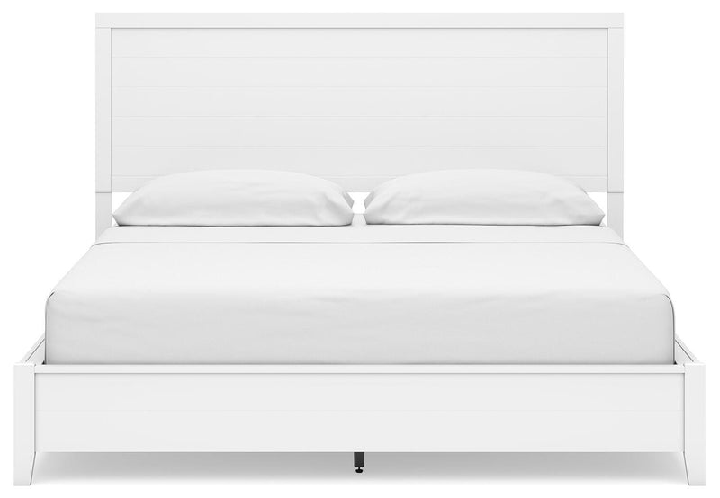 Binterglen California King Panel Bed with Mirrored Dresser