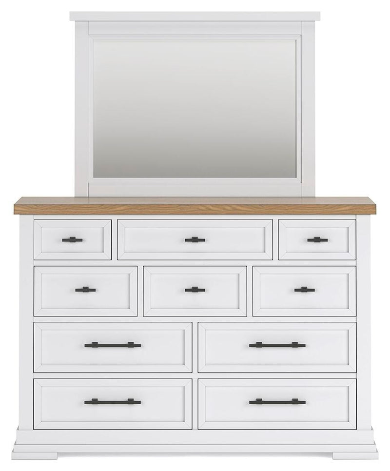 Ashbryn California King Panel Storage Bed, Dresser, Mirror and Nightstand