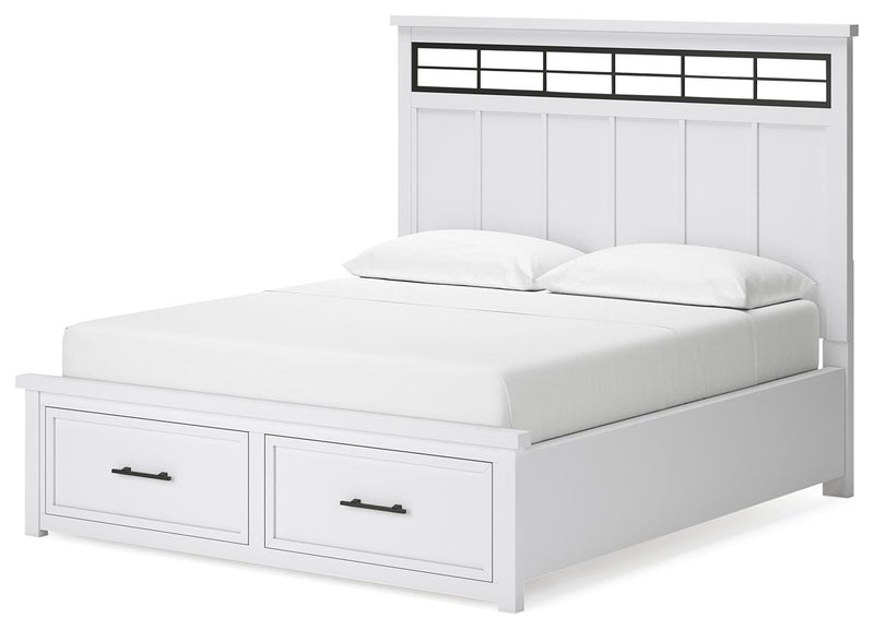 Ashbryn California King Panel Storage Bed, Dresser, Mirror, Chest and Nightstand