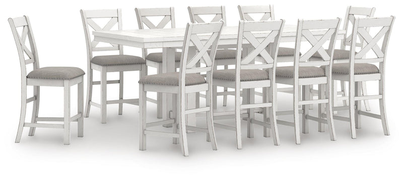 Robbinsdale Counter Height Dining Table and 10 Barstools