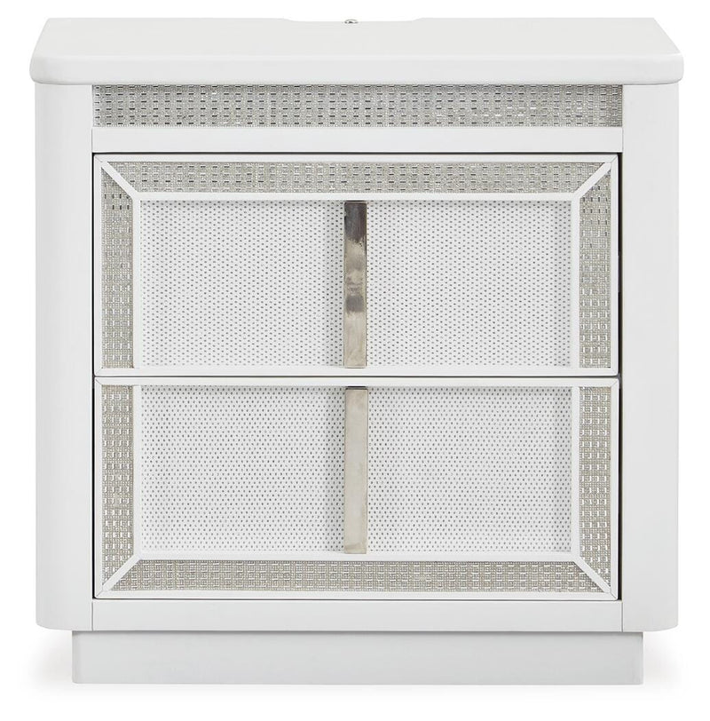Chalanna Queen Upholstered Storage Bed, Dresser, Mirror, Chest and Nightstand
