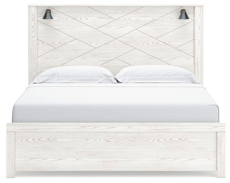 Gerridan King Panel Bed with Mirrored Dresser