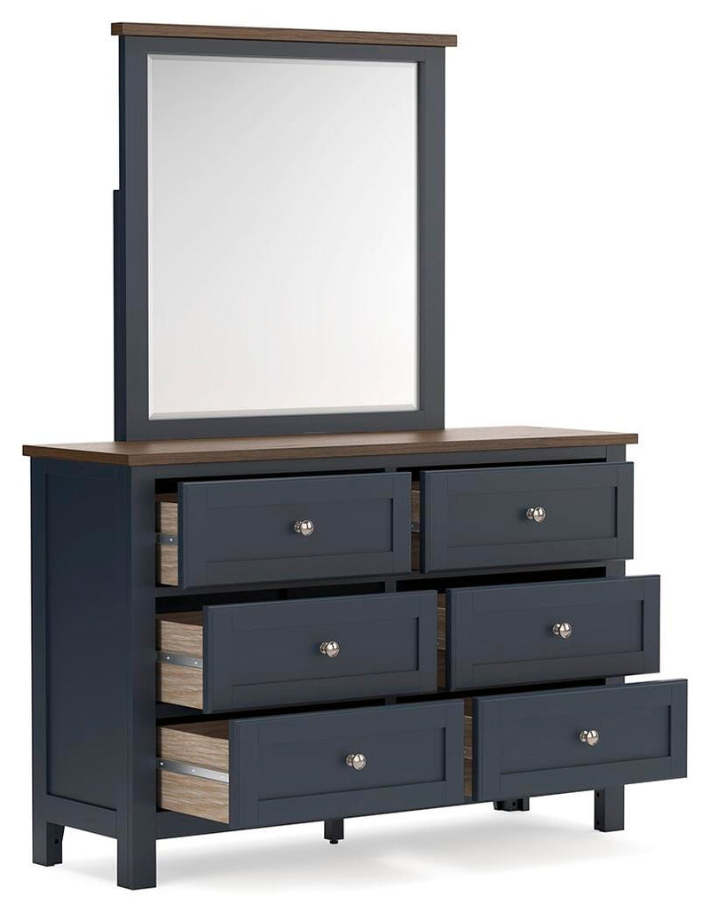 Landocken Twin Panel Headboard, Dresser, Mirror and Nightstand