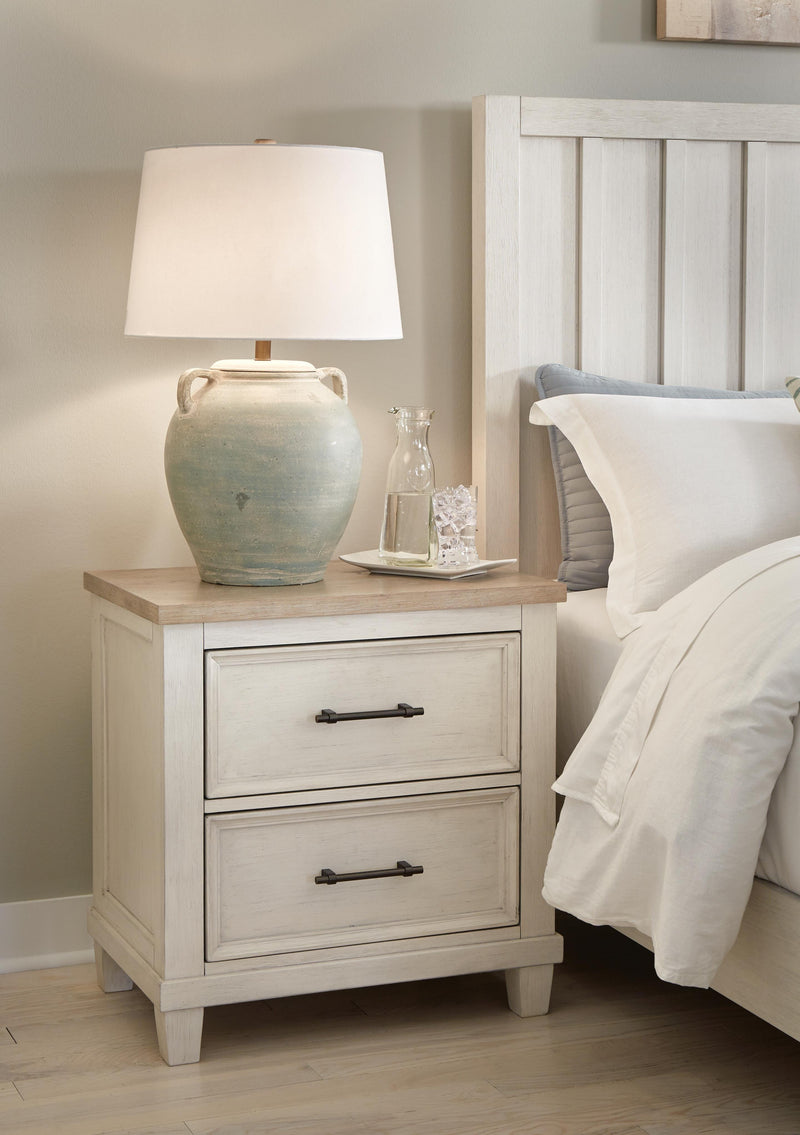 Shaybrock California King Panel Bed, Dresser, Mirror, Chest and Nightstand