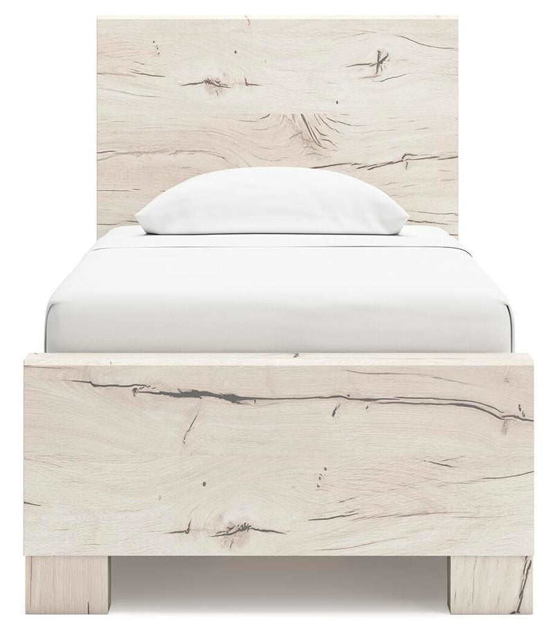 Lawroy Twin Panel Bed with Storage, Dresser and Mirror