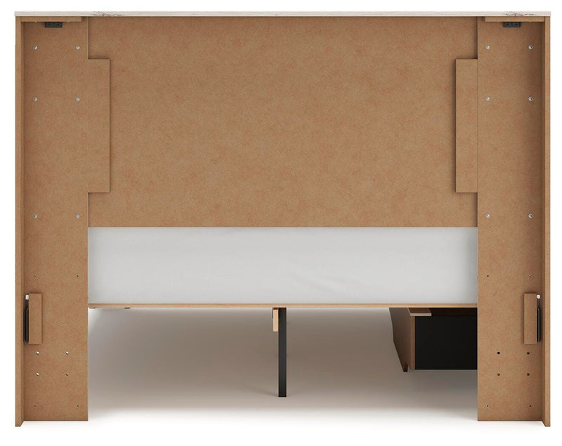 Lawroy Queen Panel Bed with Storage, Dresser, Mirror, Chest and Nightstand