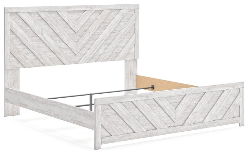 Cayboni King Panel Bed, Dresser, Mirror, Chest and Nightstand