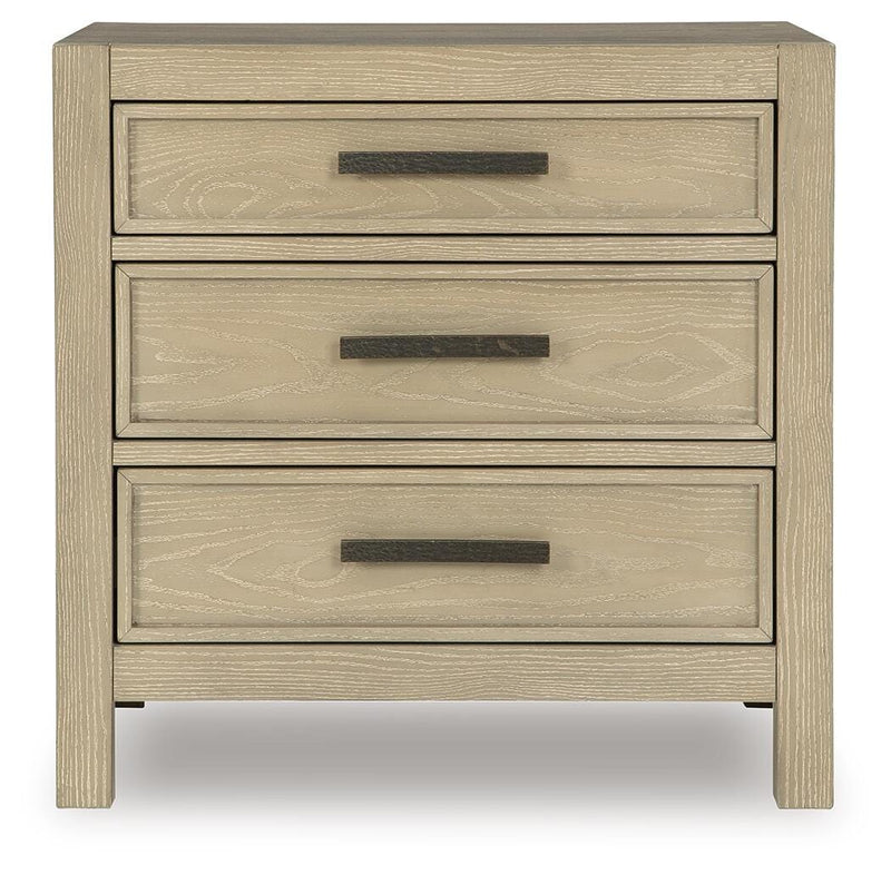Calmoro Queen Bookcase Bed with Mirrored Dresser and Nightstand