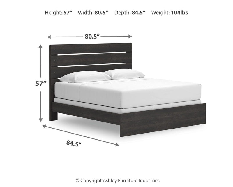 Hollivern King Panel Bed, Dresser and Mirror