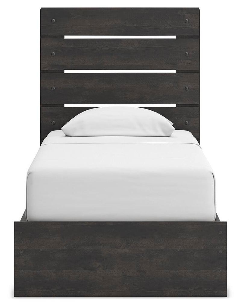 Hollivern Twin Panel Storage Bed, Dresser, Mirror, Chest and Nightstand