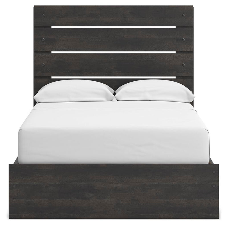 Hollivern Full Panel Bed with Storage, Dresser, Mirror and Nightstand