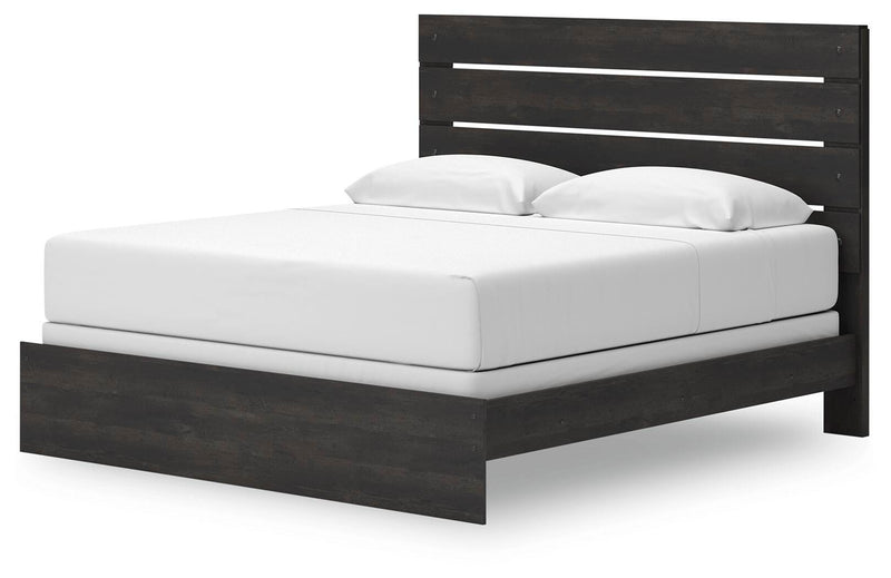 Hollivern King Panel Bed, Dresser, Mirror, Chest and Nightstand