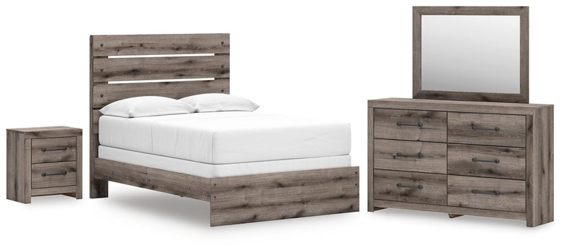 Graystorm Full Panel Bed, Dresser, Mirror and Nightstand