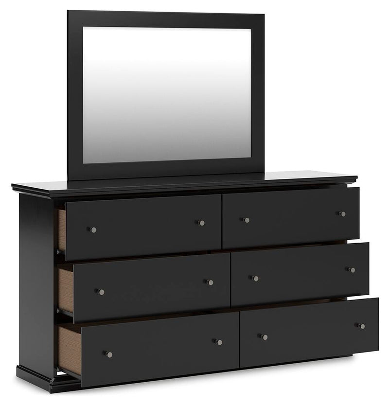 Maribel Queen Panel Bed, Dresser, Mirror, Chest and Nightstand