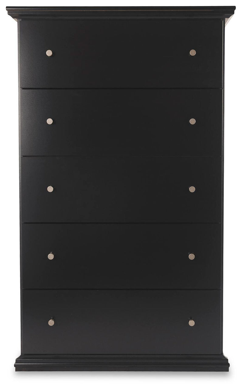 Maribel Queen Panel Bed, Dresser, Mirror, Chest and Nightstand