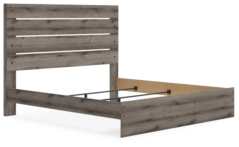 Graystorm King Panel Bed, Dresser, Mirror, Chest and Nightstand