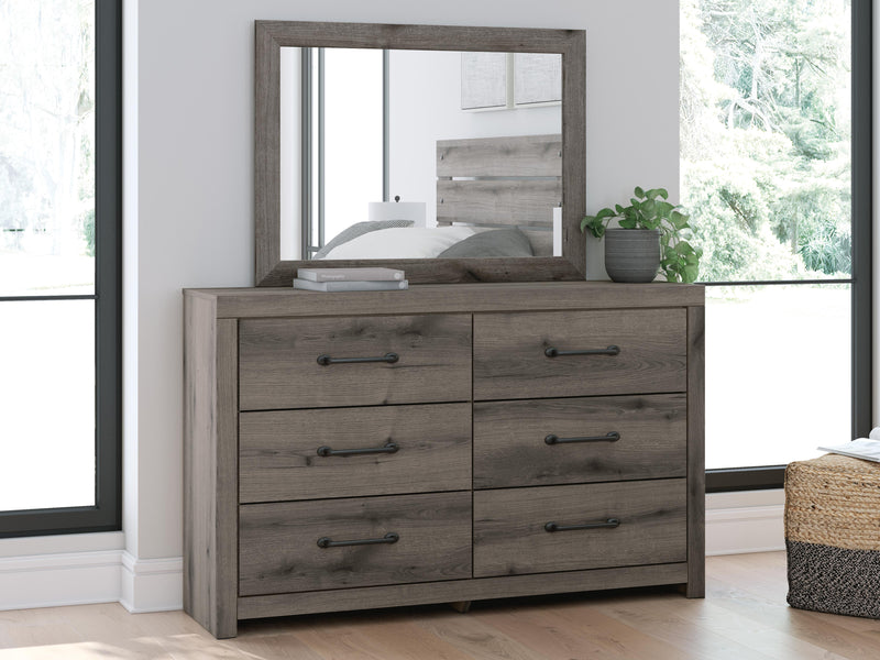 Graystorm King Panel Bed, Dresser, Mirror, Chest and Nightstand