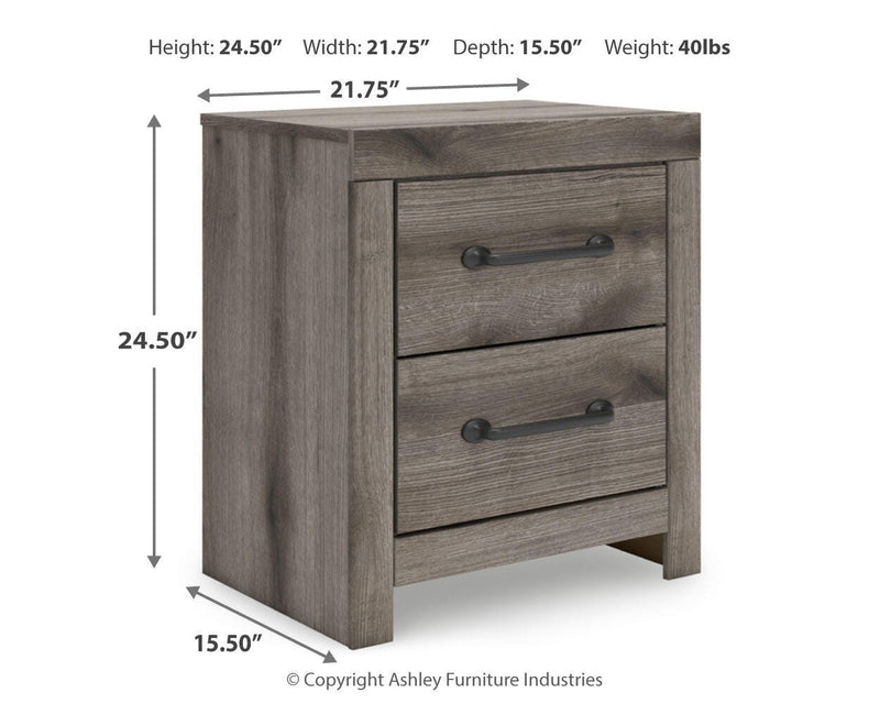 Graystorm King Panel Bed, Dresser, Mirror, Chest and Nightstand