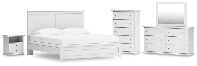Bostwick Shoals King Panel Bed, Dresser, Mirror, Chest and Nightstand