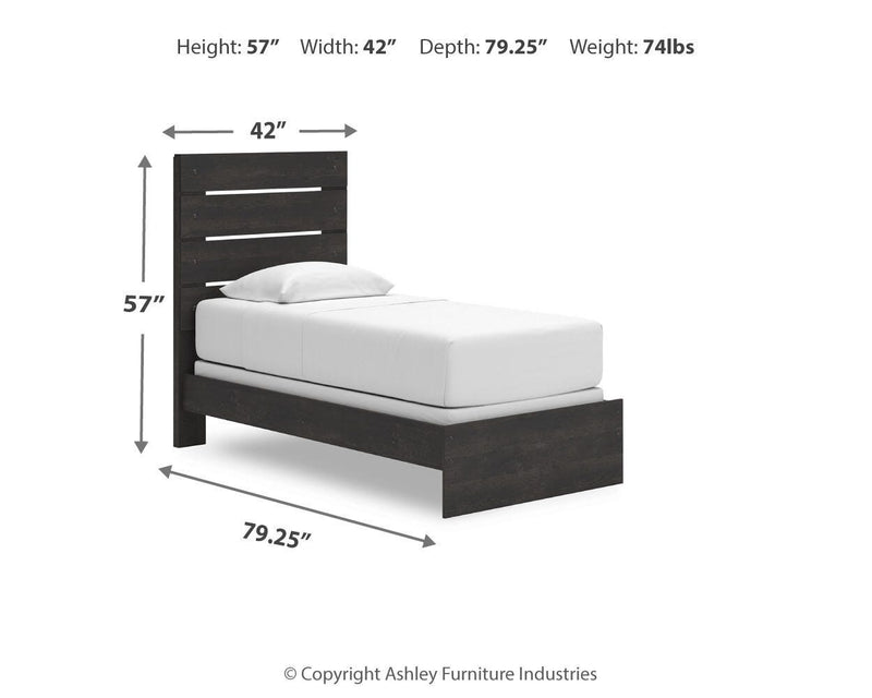 Hollivern Twin Panel Bed, Dresser and Mirror