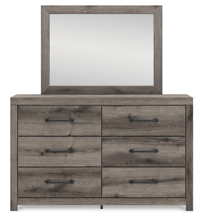 Graystorm Queen Panel Bed, Dresser, Mirror, Chest and Nightstand