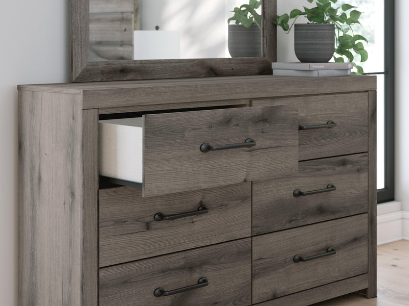 Graystorm Queen Panel Bed, Dresser, Mirror, Chest and Nightstand