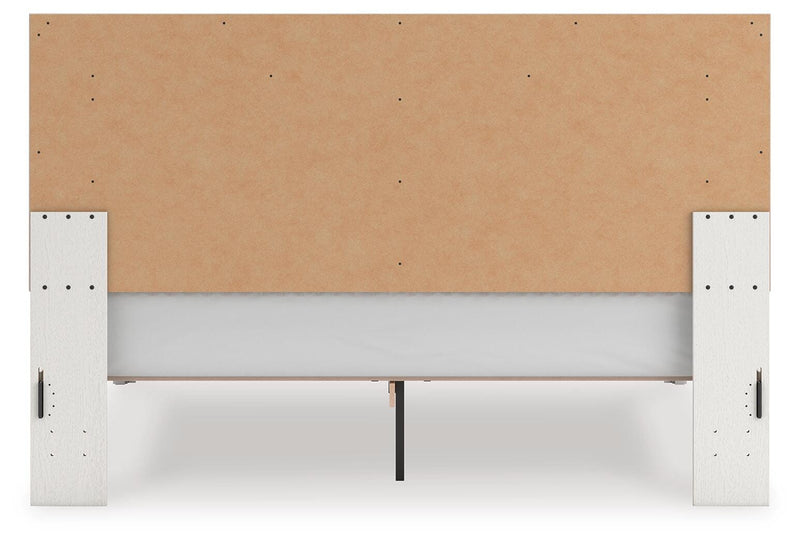 Zuraleus King Upholstered Panel Platform Bed, Dresser and Mirror