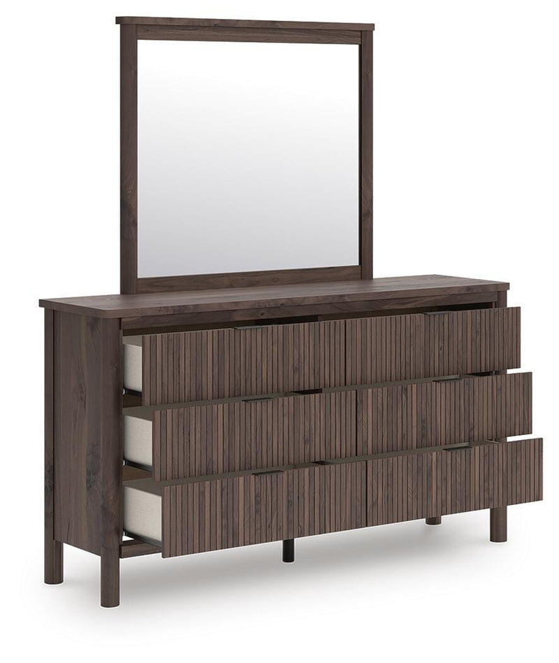Pamytta Full Panel Platform Bed, Dresser, Mirror, Chest and Nightstand